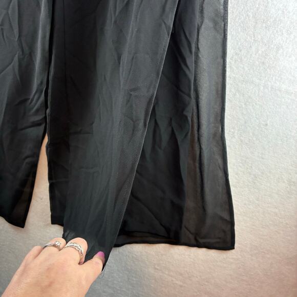 KS Women's Collection Black Pull On Pants Flowy Sheer Lined Swim Cover Beach 14W - Picture 3 of 12
